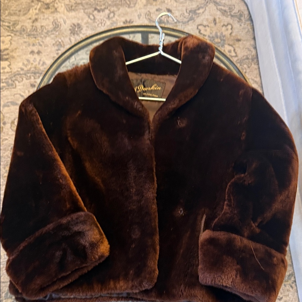 Vintage Dark Brown Faux Fur Jacket - Unbranded